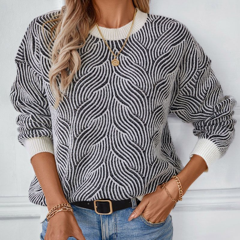 Crew Cổ Pullover Loose Knit áo len