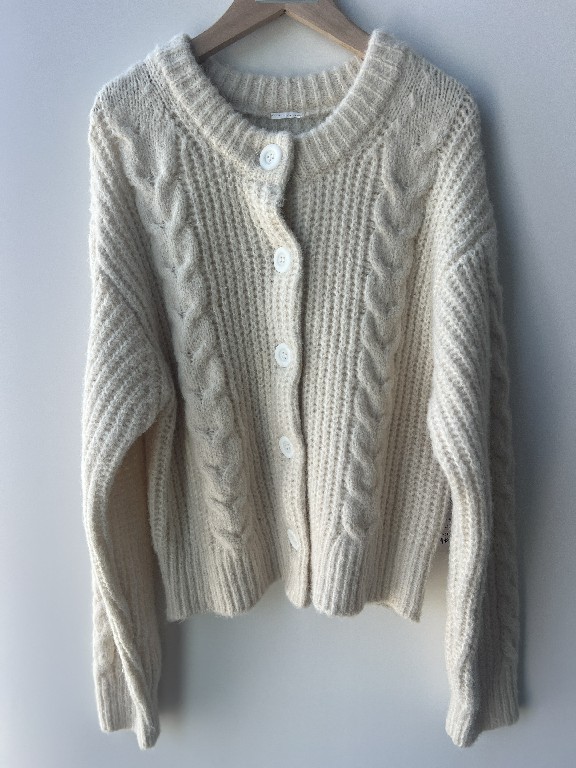 Áo len hoa cardigan xoắn bông của phụ nữ